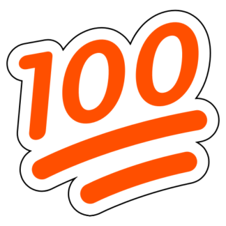 100 One-Hundred Emoji Sticker (Orange)